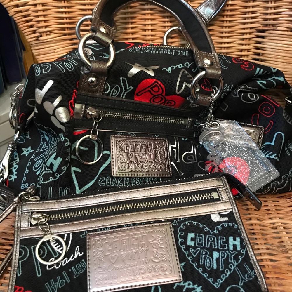 Coach Poppy Graffiti bag & wallet